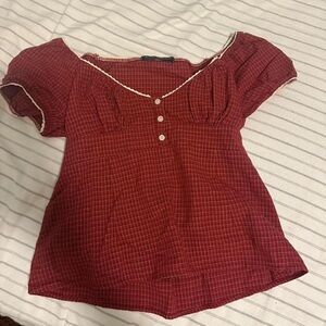 Brandy Melville Red Plaid Top